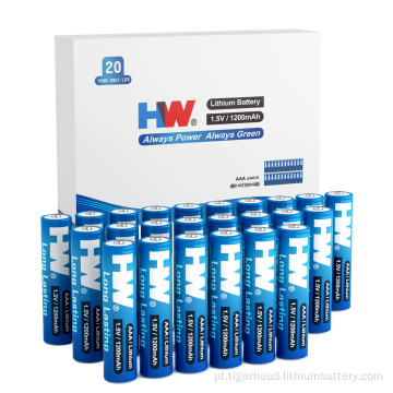 24PCS 1,5V AAA 1200mAh bateria de lítio não recarregável